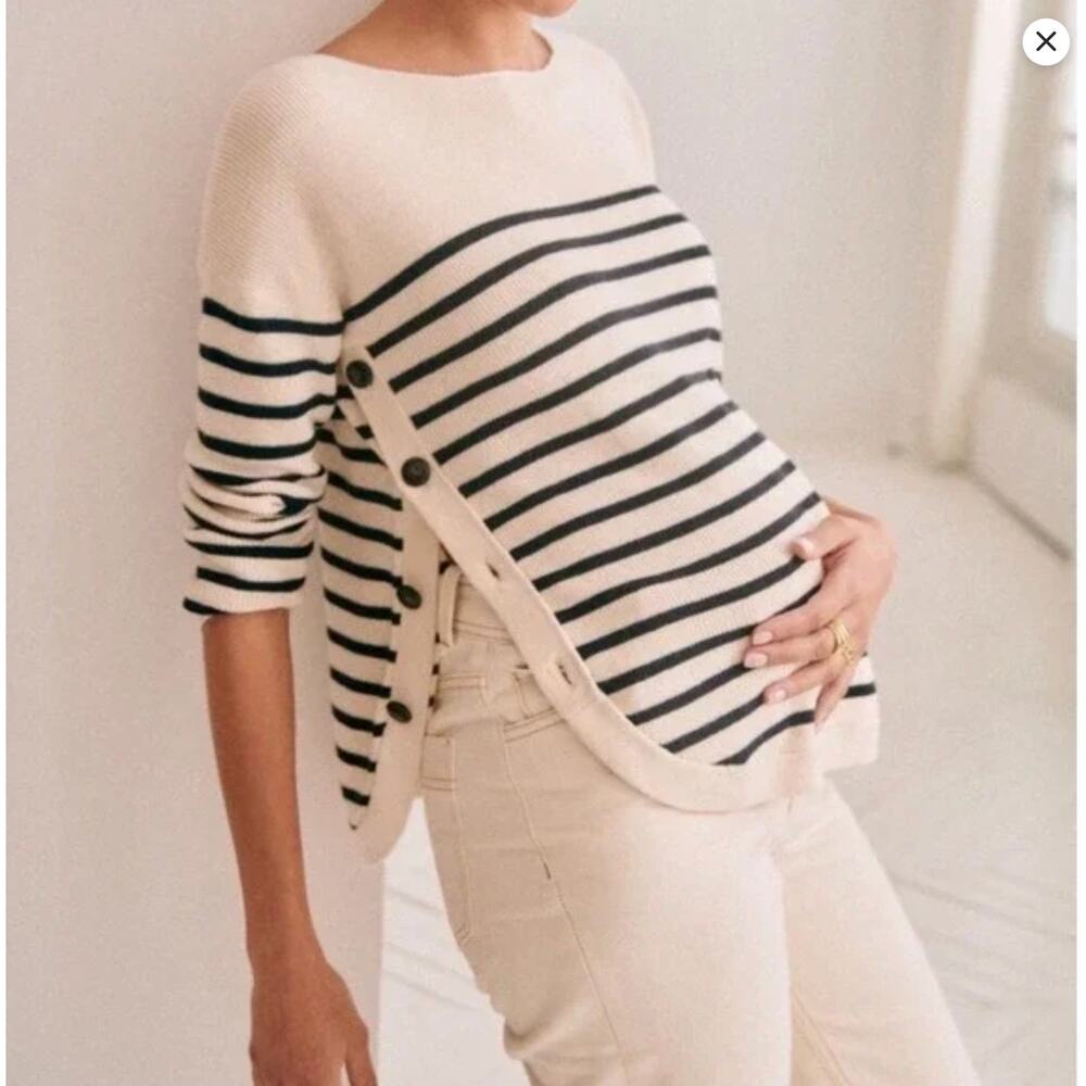 La Maille SEZANE Clement Jumper Merino Wool Striped Maternity Sweater Small